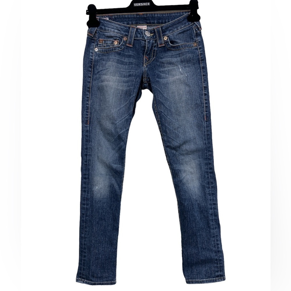 True Religion Stella Low Rise Skinny  Distressed Jeans